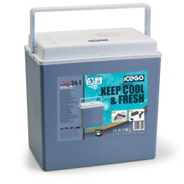 Lodówka samochodowa elektryczna 24L ICEGO, zasilanie 12-230V, niebieska