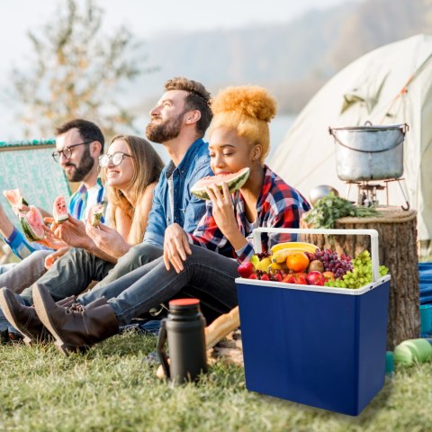 Lodówka samochodowa elektryczna 30L ICEGO, zasilanie 12-230V, niebieska