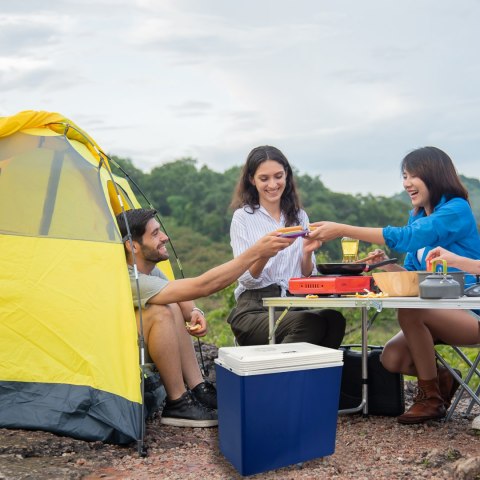 Lodówka samochodowa elektryczna 30L ICEGO, zasilanie 12-230V, niebieska